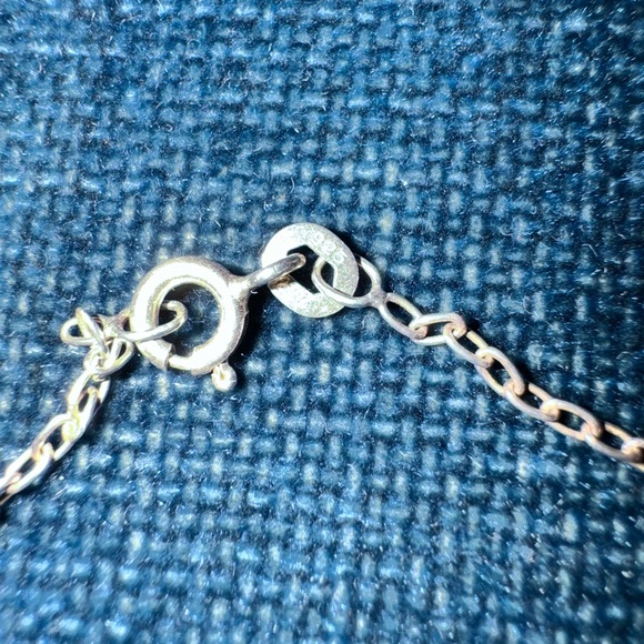 Sterling Silver /gold circle necklace with gold braid - Picture 4 of 8